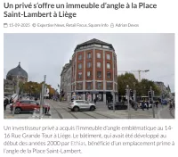 Un privé s'offre l'immeuble d'angle Place Saint-Lambert à Liège