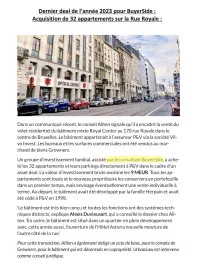 Dernier deal de 2023 : Acquisition de 32 appartements sur la Rue Royale