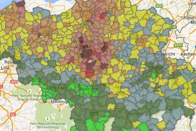 In België daalt de prijs van de huizen en deze van de appartementen stijgen